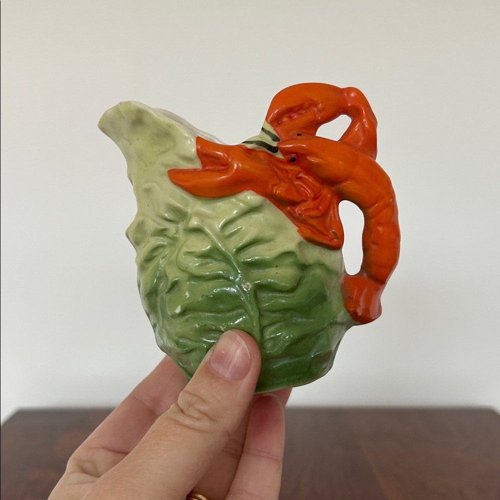 Vintage Ceramic Lobster Cabbageware Creamer - Picture 3 of 5